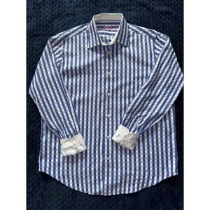 Robert Graham Striped‎ Button Down Shirt Long Sleeve Patterned Size L